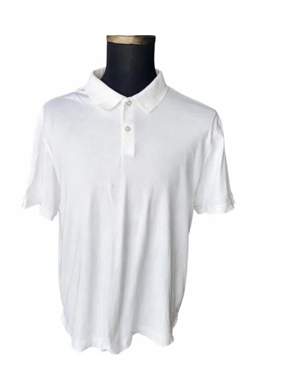 BANANA REPUBLIC MENS LUXURY-TOUCH PERFORMANCE POLO IN OPTIC WHITE-XL